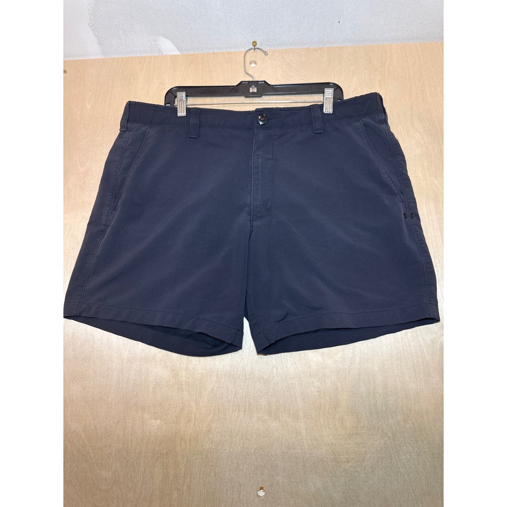 Under Armour Mens Golf Shorts Navy Blue Size 40 Performance Stretch Flat Front